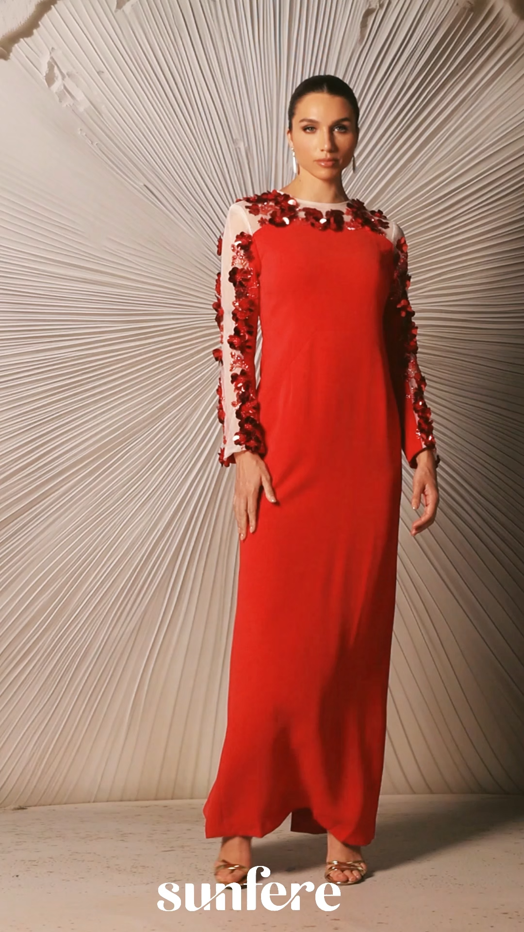 Liana Embellished Long Sleeve Maxi Dress