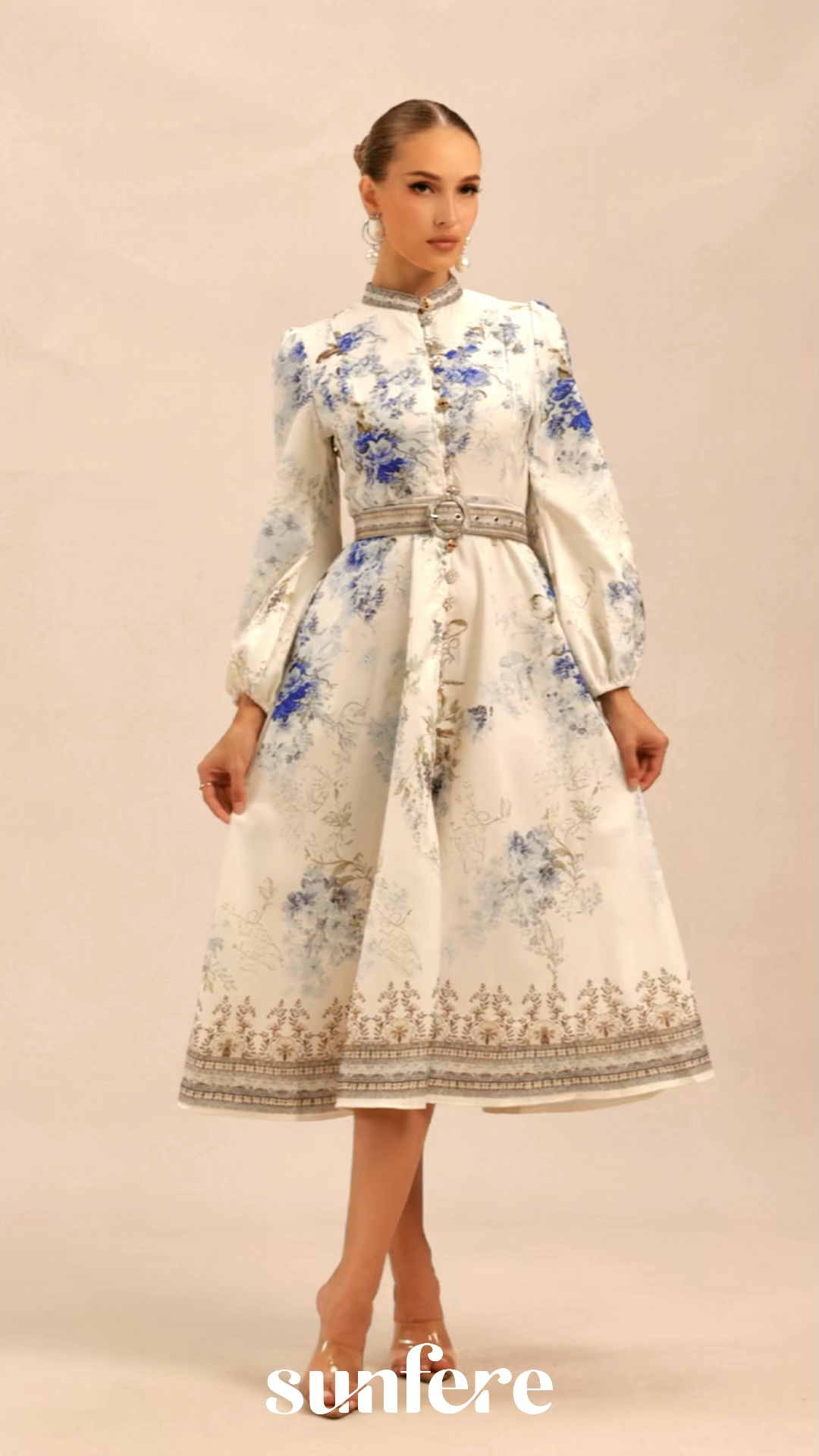 Most Beautiful Day White Floral Print Midi Dress