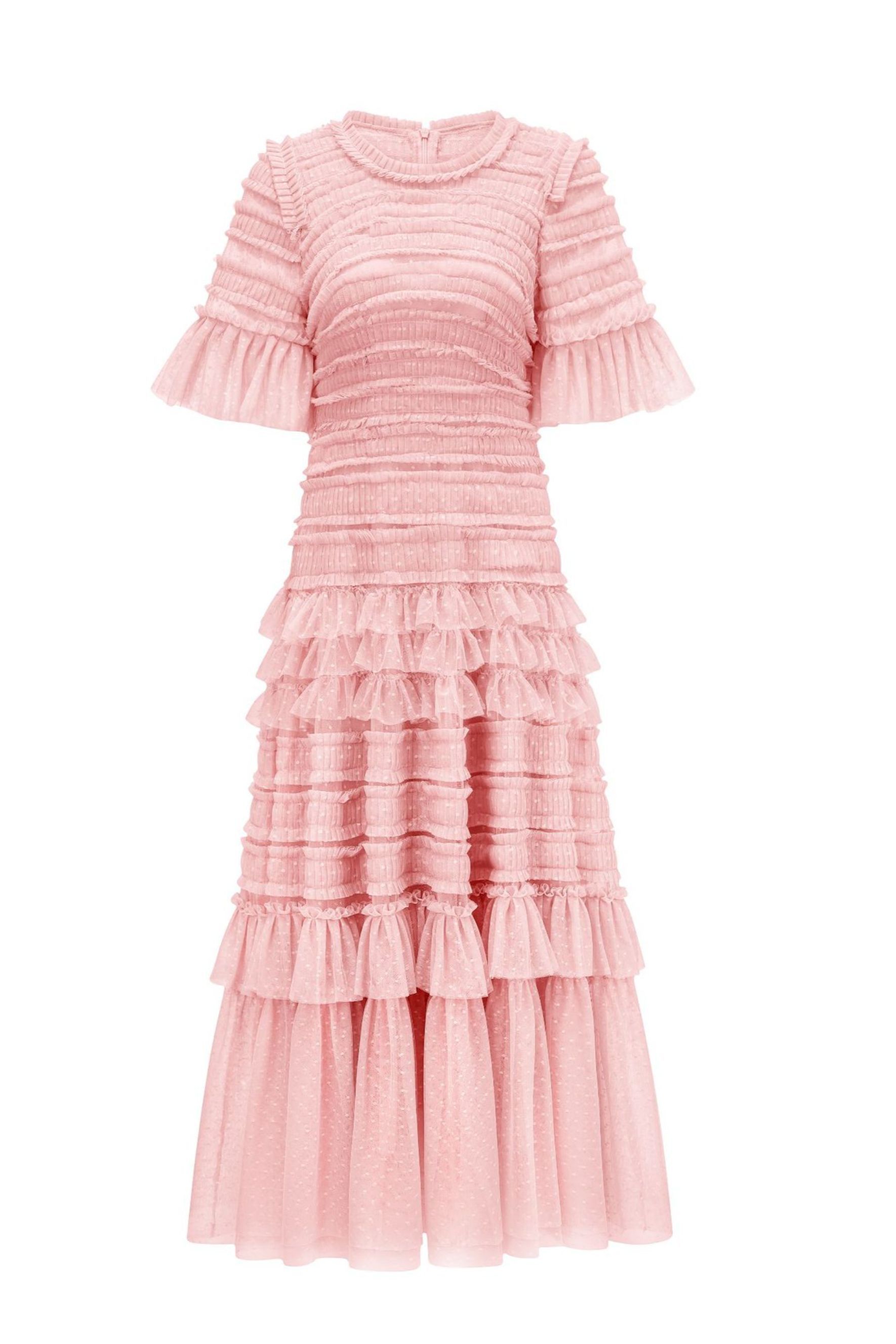 Always For You Pink Layered Ruffle Maxi Dress