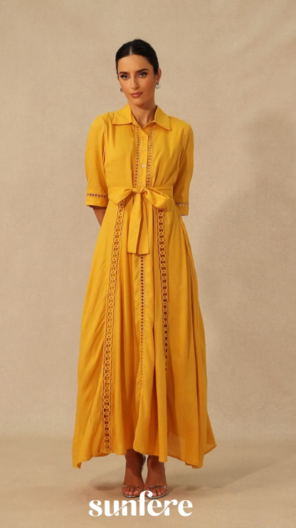 Angelina Lace Embroidered Long Sleeve Maxi Dress