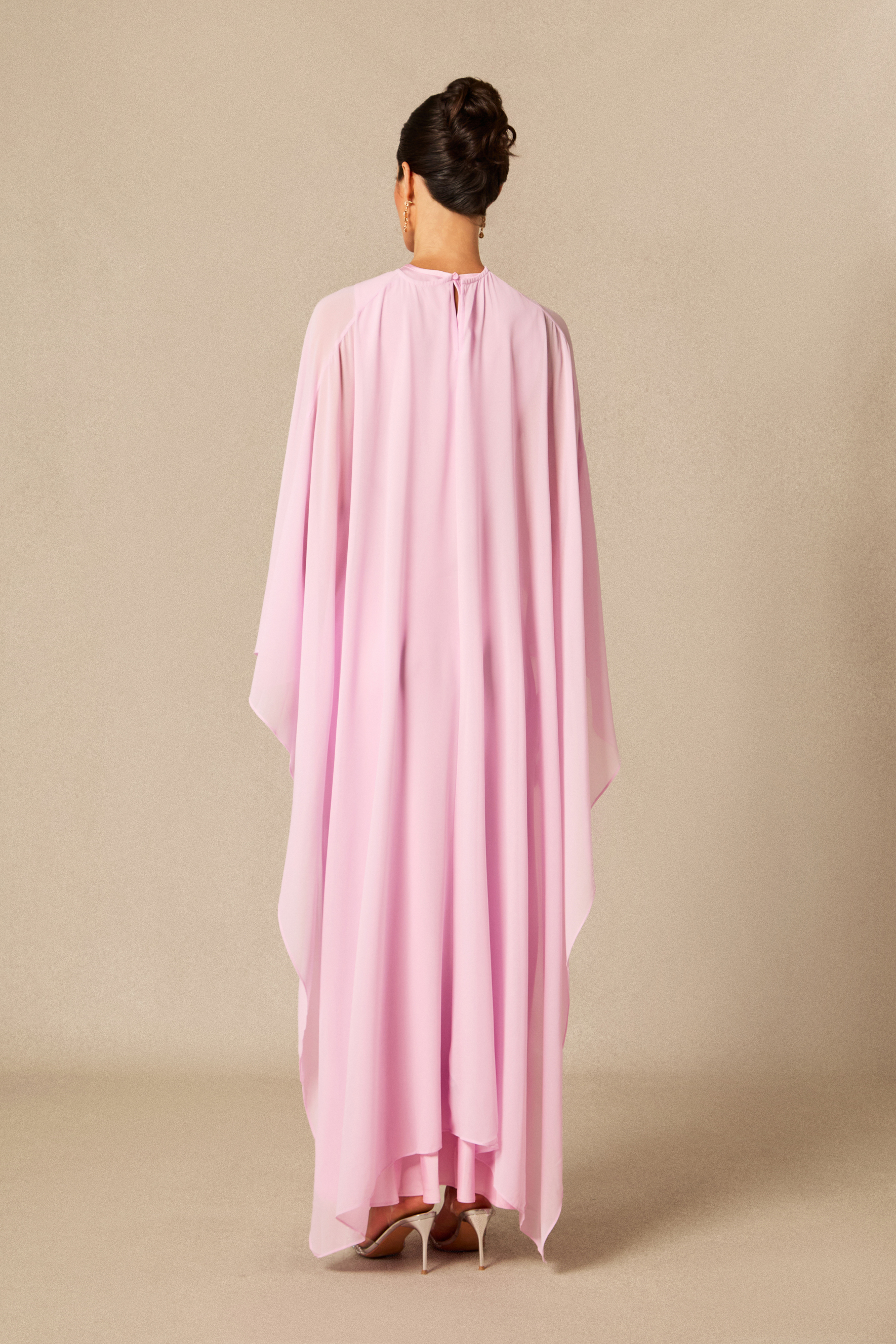 Juliana Crew Neck Sleeveless Maxi Dress with Cape