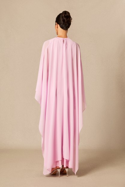 Juliana Crew Neck Sleeveless Maxi Dress with Cape