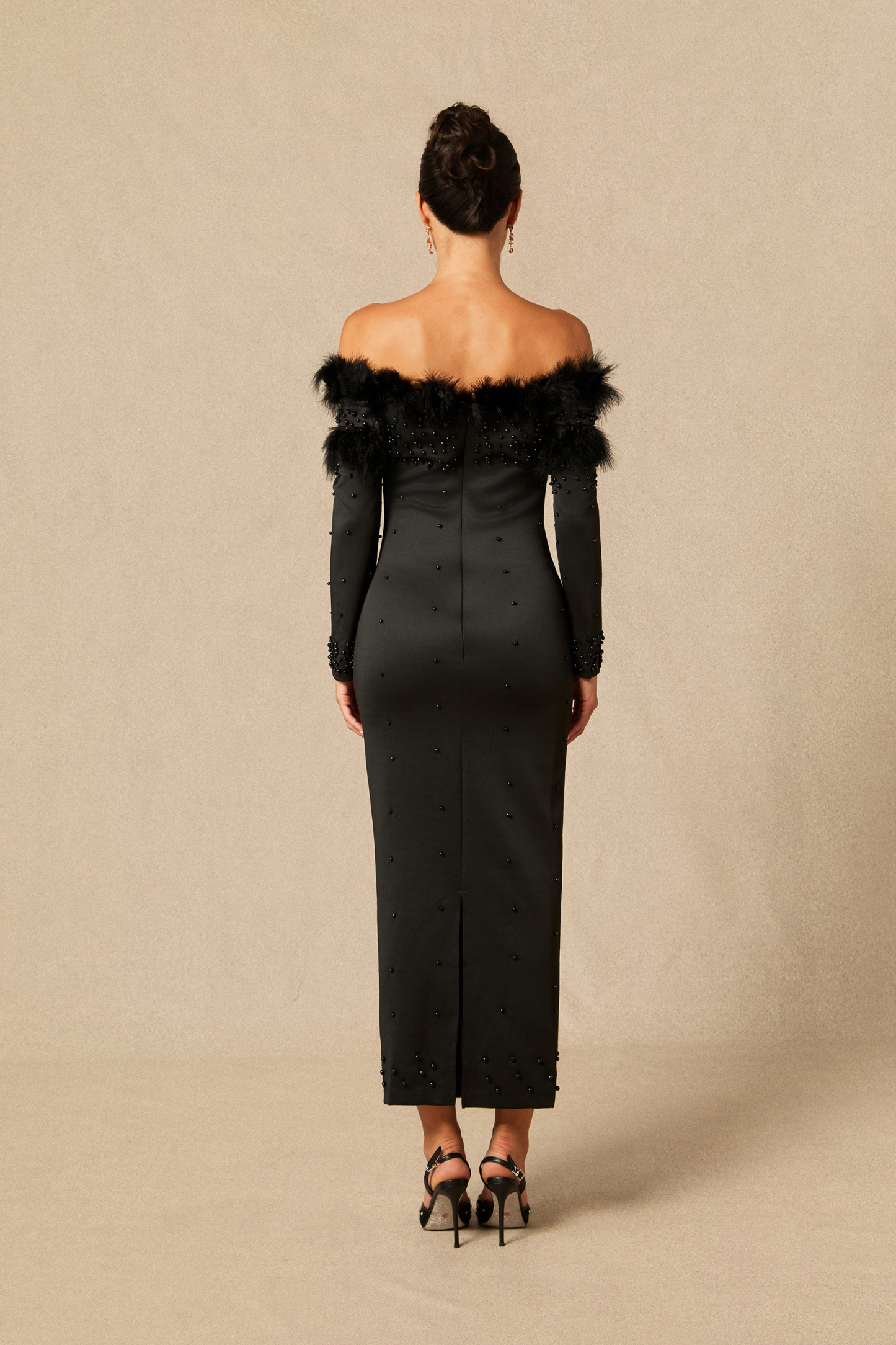 Beverly Off Shoulder Embellished Maxi Dress