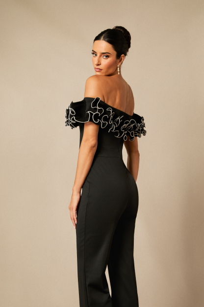 Jessie Off Shoulder Ruffle Trim Jumpsuit