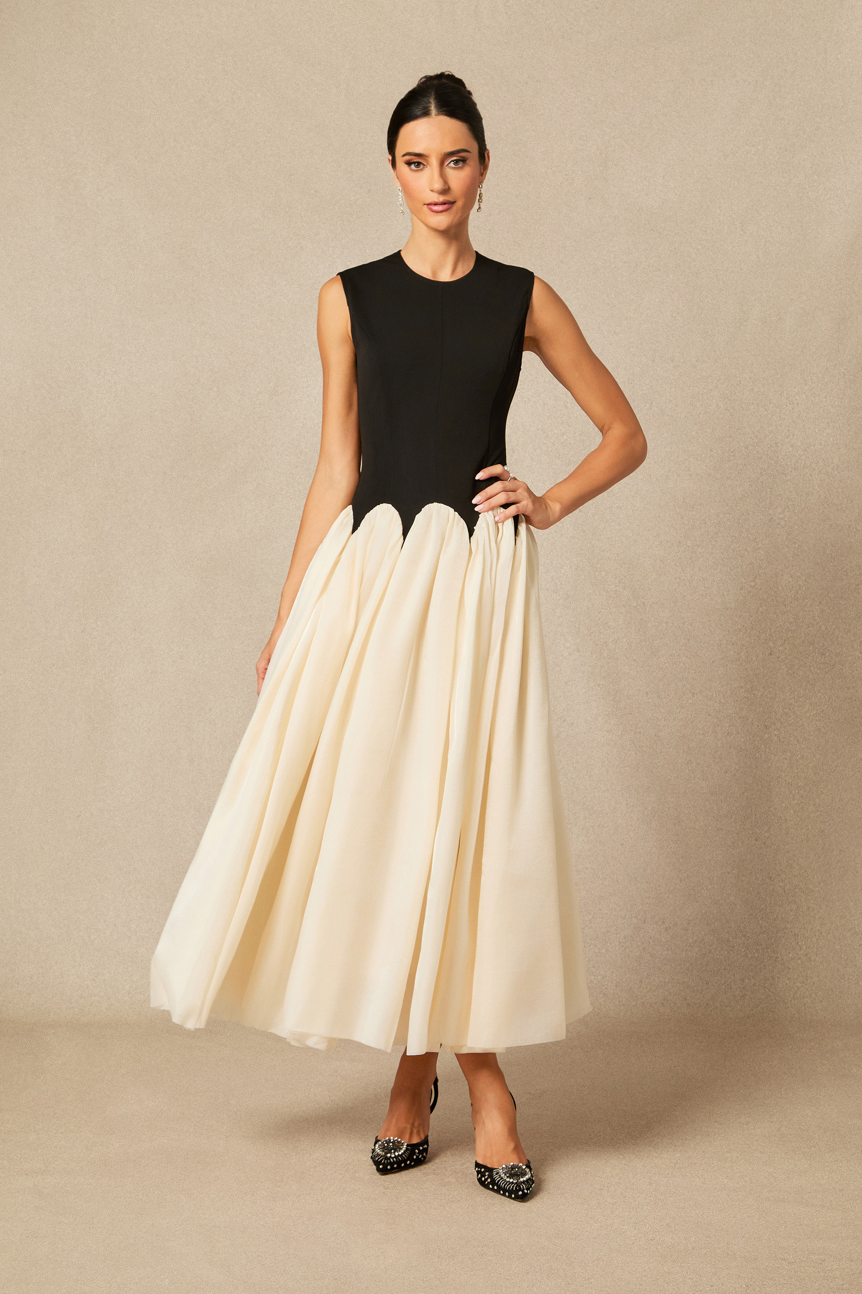 Zoey Sleeveless Color Block Maxi Dress