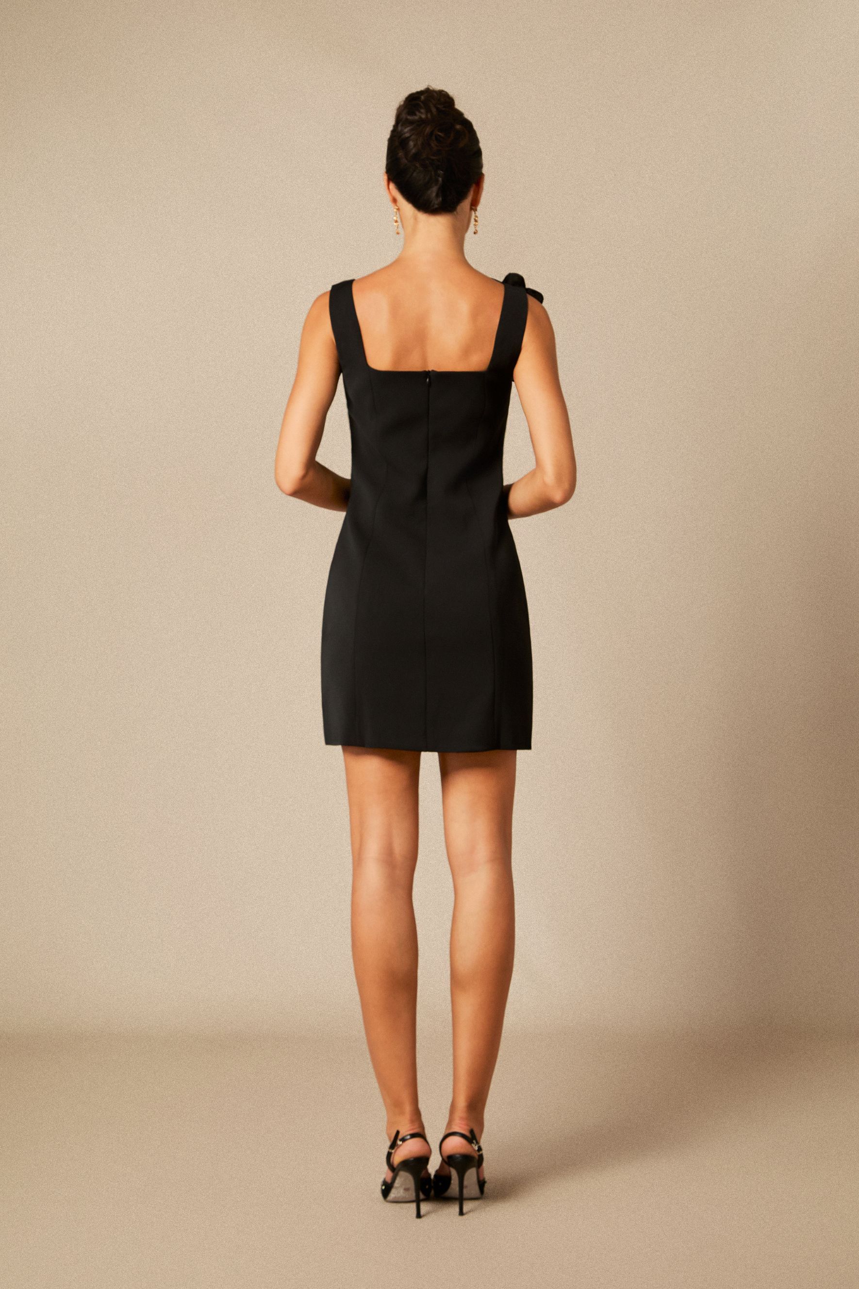 Lara Floral Embellished Square Neck Mini Dress