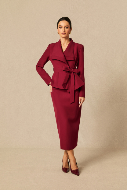 Amaia Tie Waist Blazer & Pencil Skirt Set