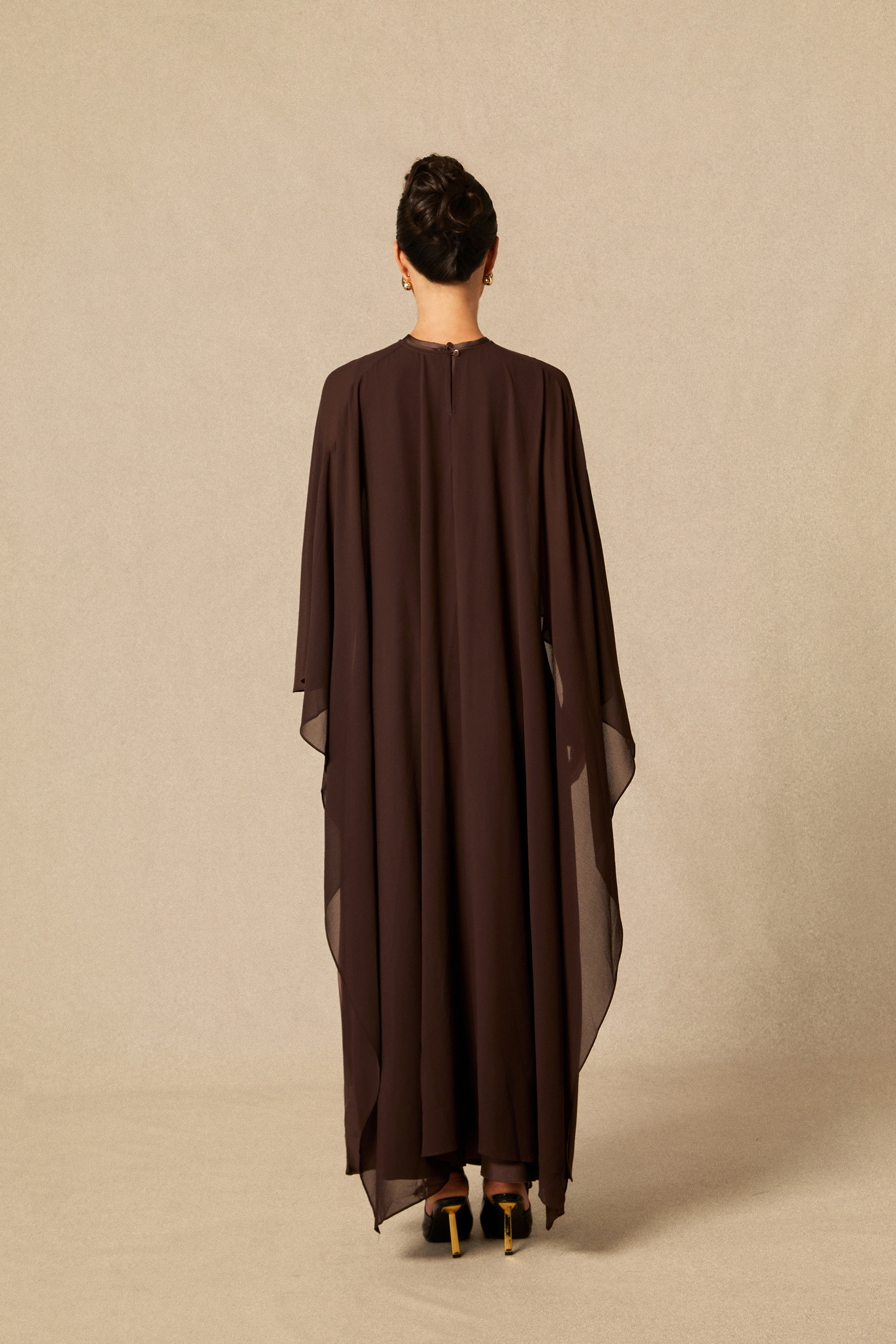 Juliana Crew Neck Sleeveless Maxi Dress with Cape