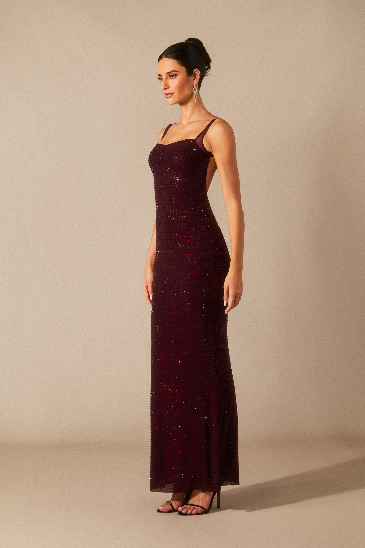 Marissa Backless Diamante Maxi Dress