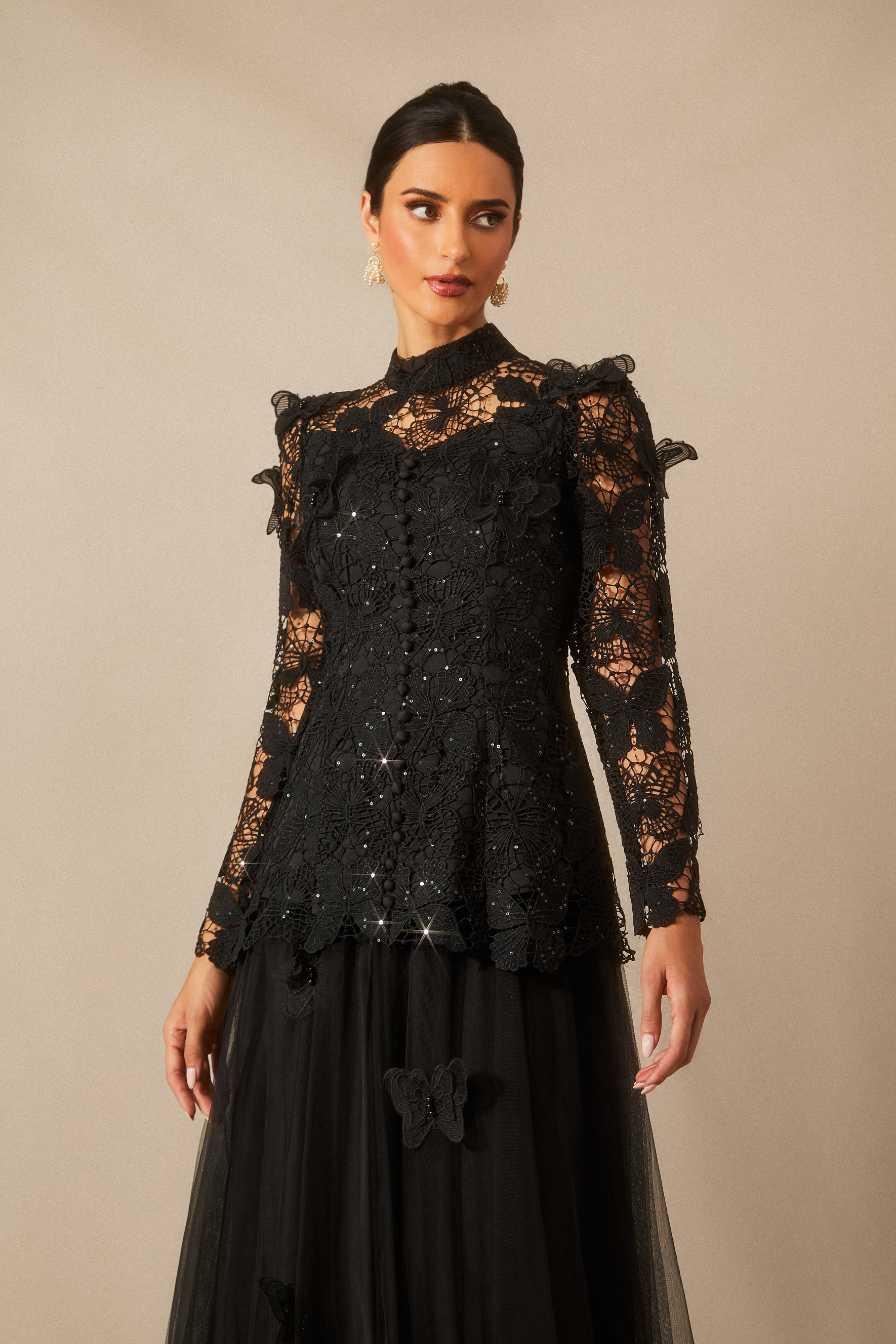 Butterfly Embroidered Lace Maxi | Resort Dresses | sunfere