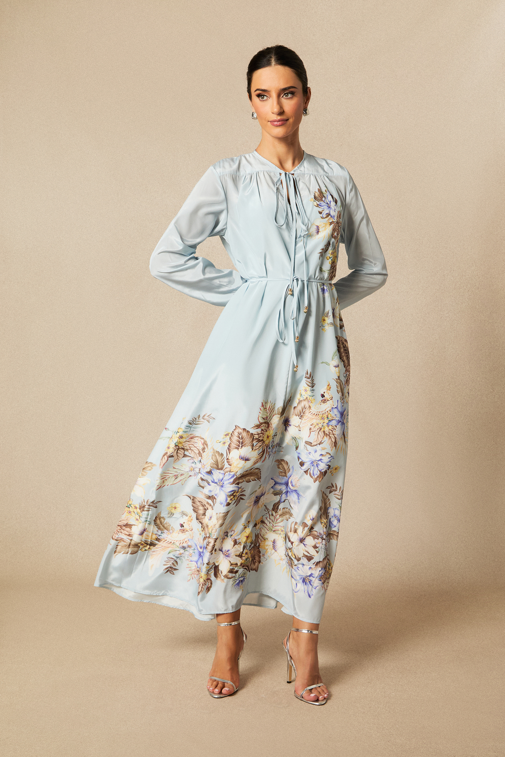 Sierra Floral Print Long Sleeve Maxi Dress - Floral Maxi Dresses