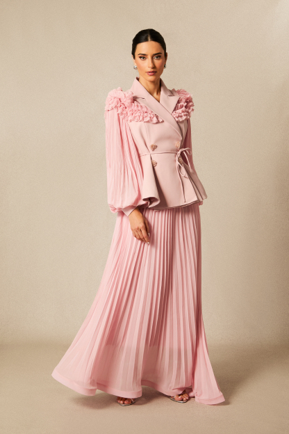 Julia Double Breasted Top & Pleated Skirt Set