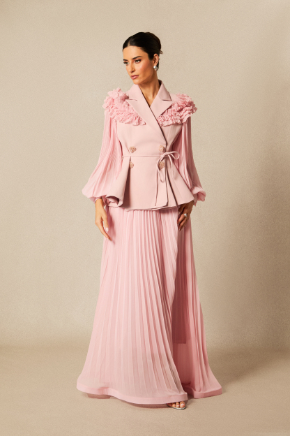 Julia Double Breasted Top & Pleated Skirt Set