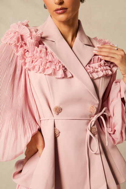 Julia Double Breasted Top & Pleated Skirt Set