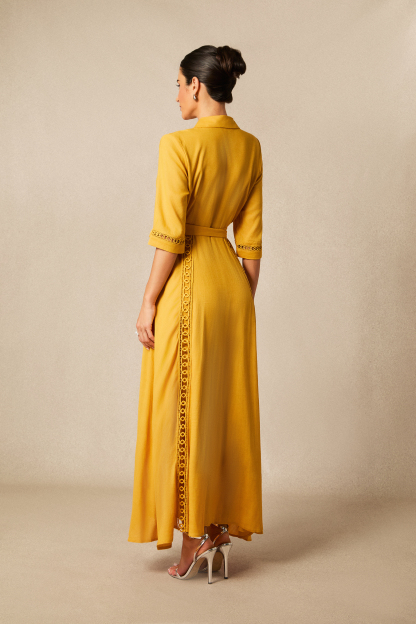 Angelina Lace Embroidered Long Sleeve Maxi Dress