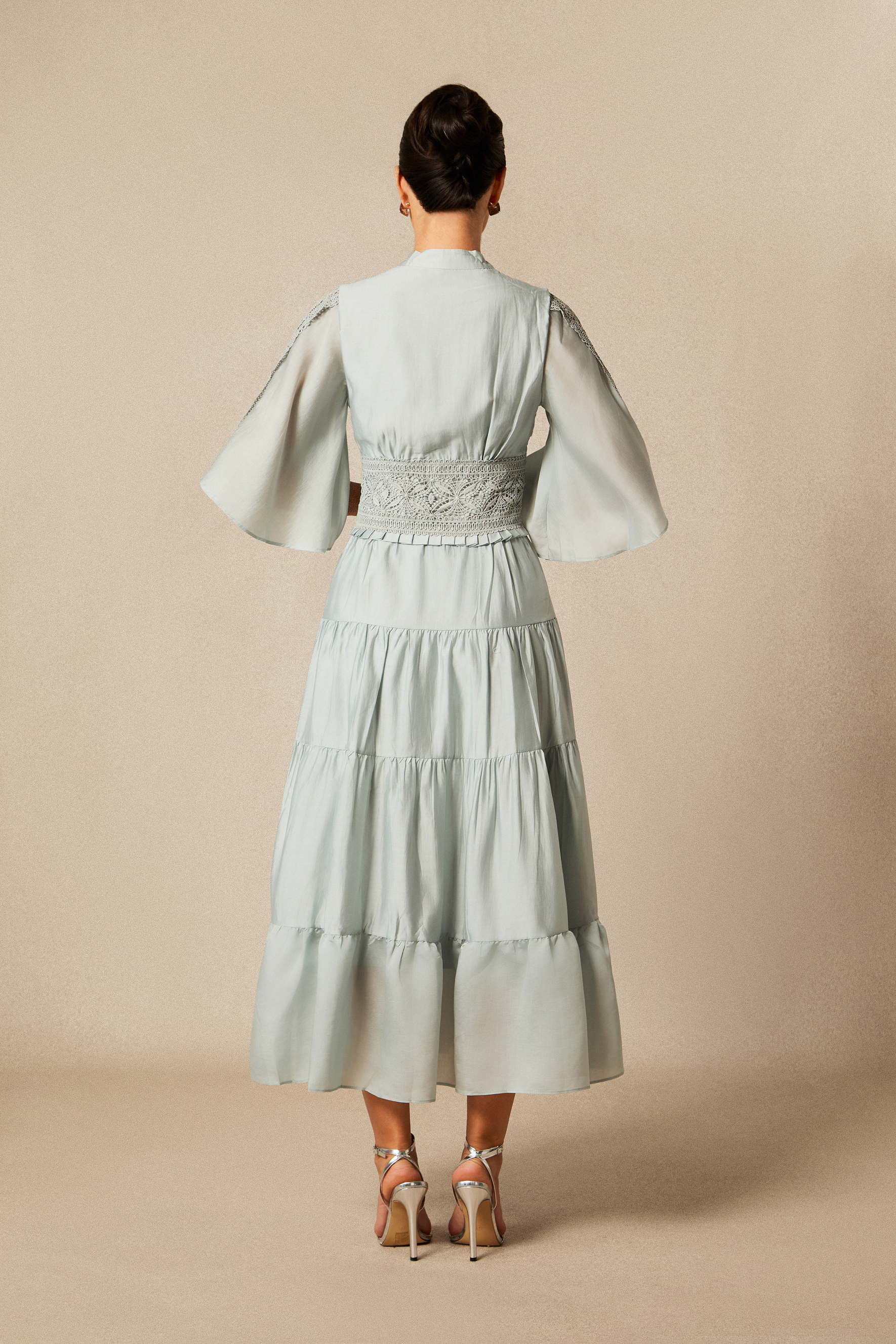 Eliana V-neck Lace Detail Maxi Dress