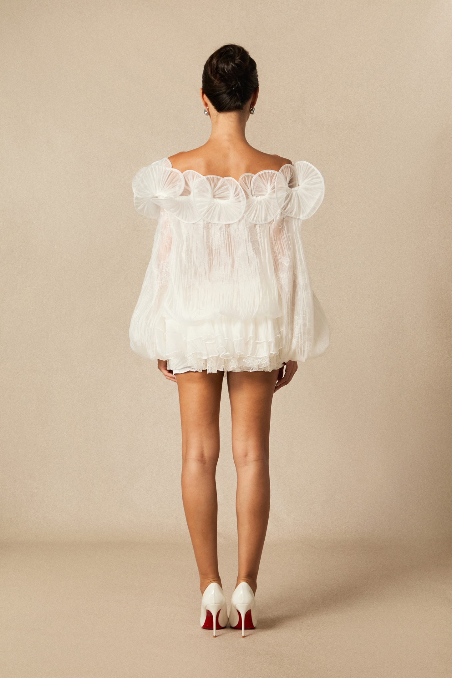 Victoria Off Shoulder Balloon Sleeve Mini Dress