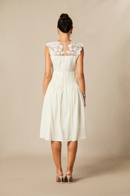 Freya Lace Embellished Pleated Midi Dress