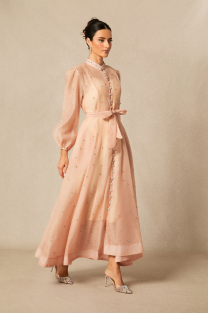 Emelia Crystal Embellished Sheer Maxi Dress