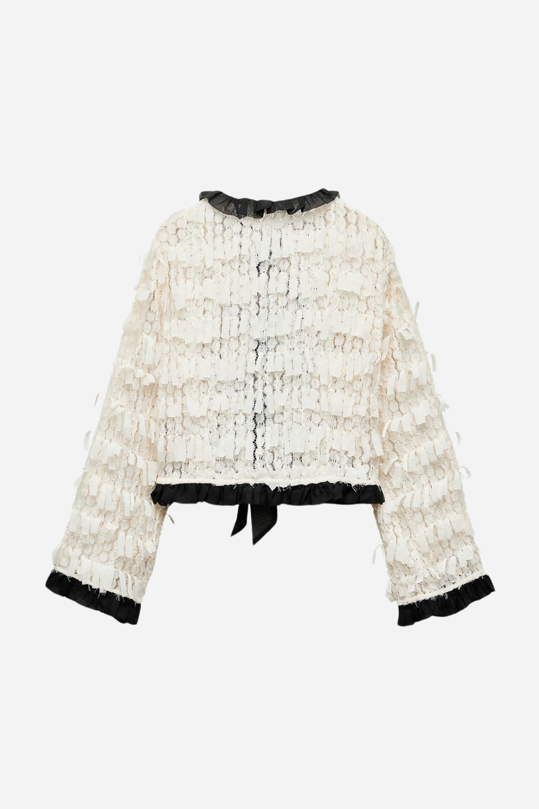 Tie Front Fringed Cardigan