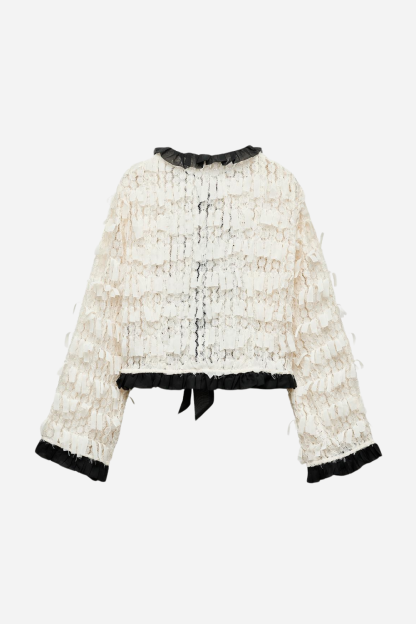 Tie Front Fringed Cardigan