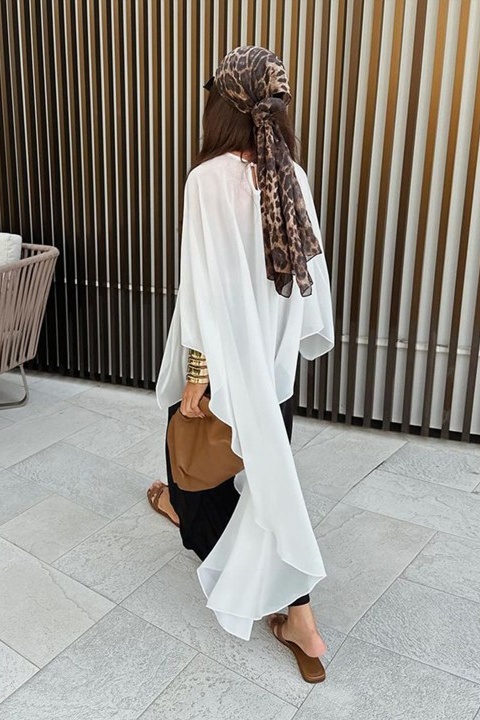 Round Neck Drape Design Cape Top