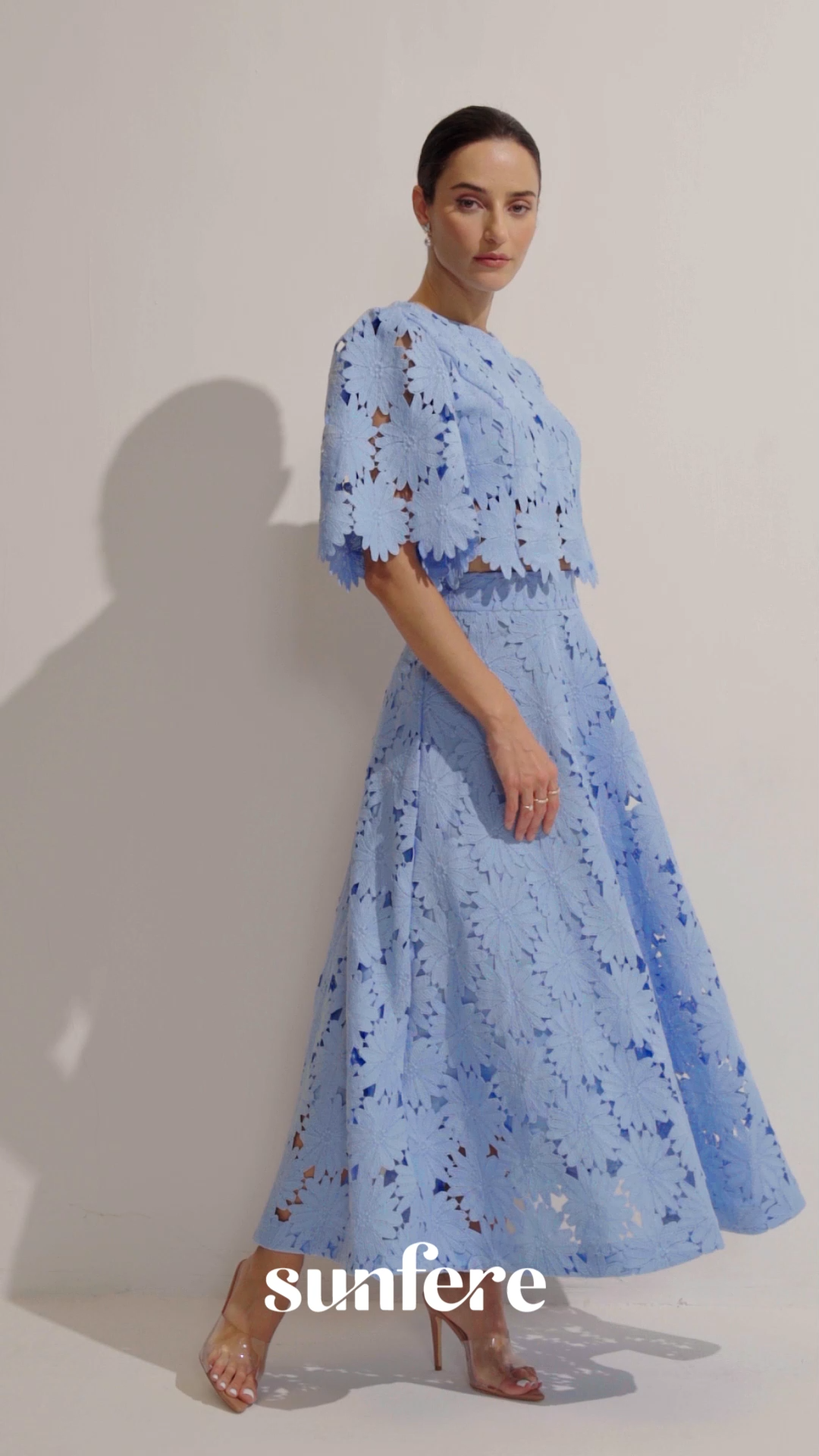 Madeline Lace Embroidered Top & Maxi Skirt Set
