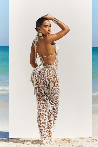 Norma Crochet Cover-Up Three-piece Swim Set