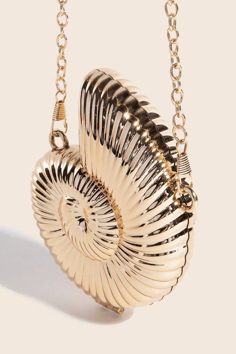 Metallic Sea Shell Clutch Bag