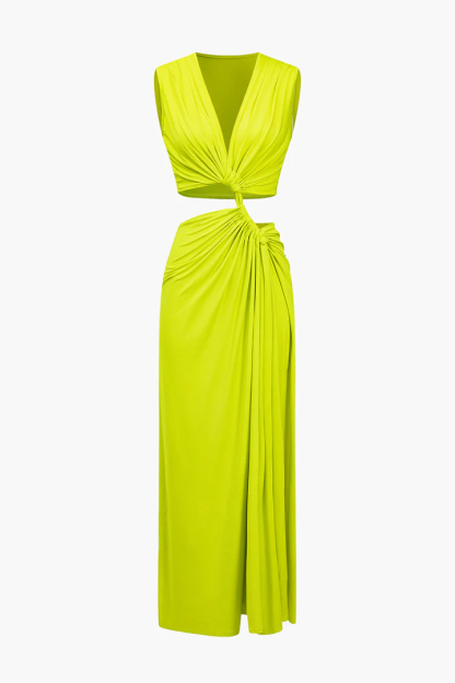 Sara V-neck High Slit Maxi Dress