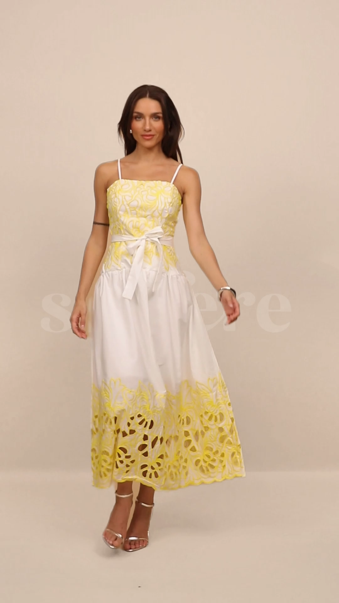 Misty Embroidered Spaghetti Strap Maxi Dress