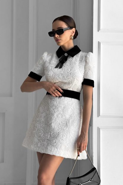 Belinda Rose Embellished Short Sleeve Mini Dress