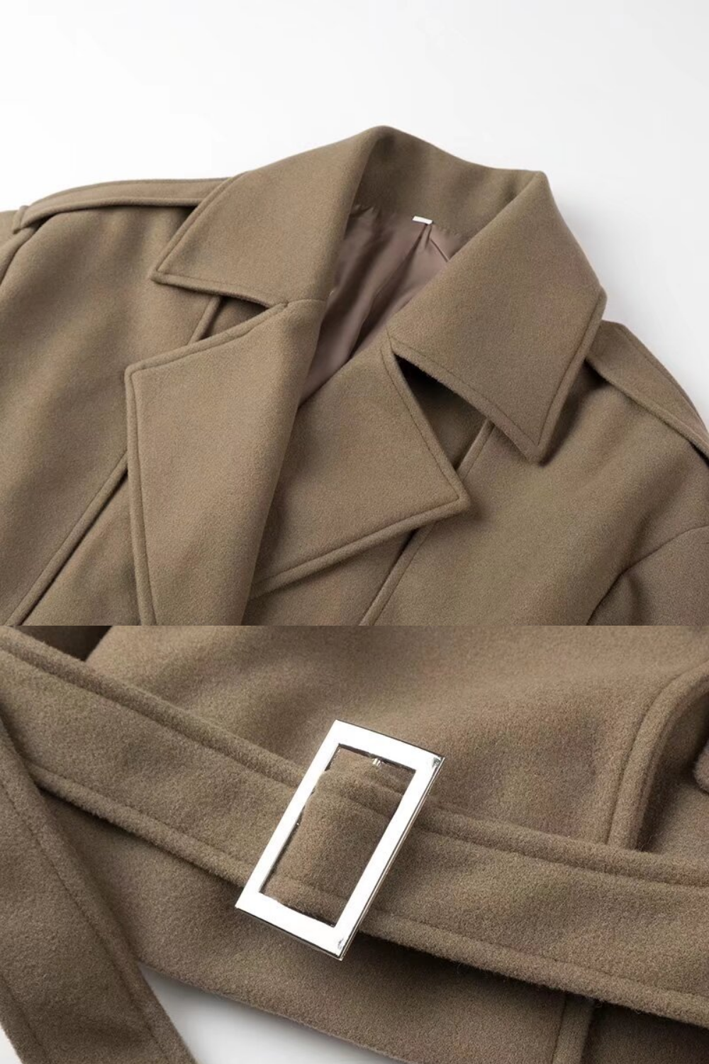 Notched Collar Beltes Jacket-Sunfere Notched Collar Beltes Jacket-Sunfere