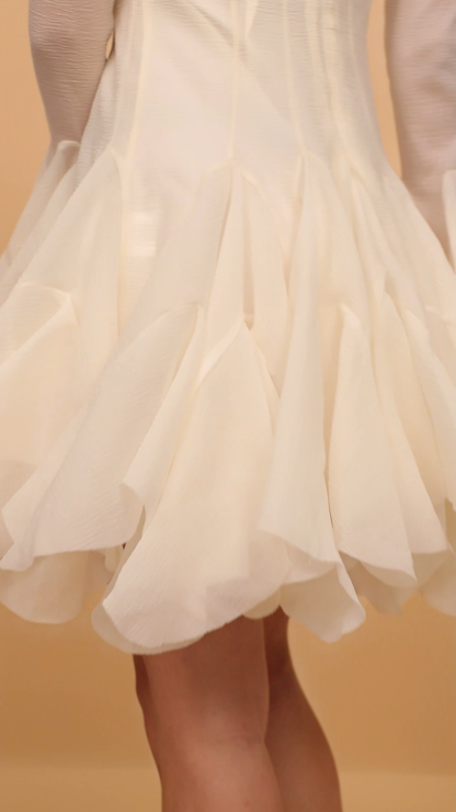 Miranda Long Sleeve Asymmetric Hem Mini Dress