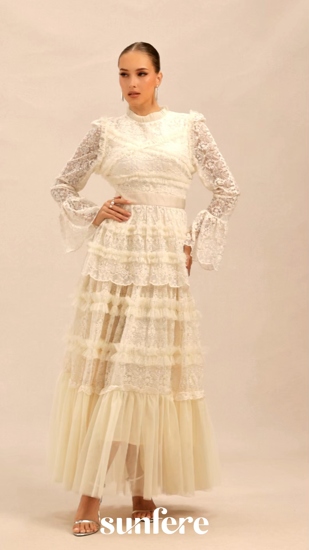 Alluring Love White Lace Tiered Maxi Dress