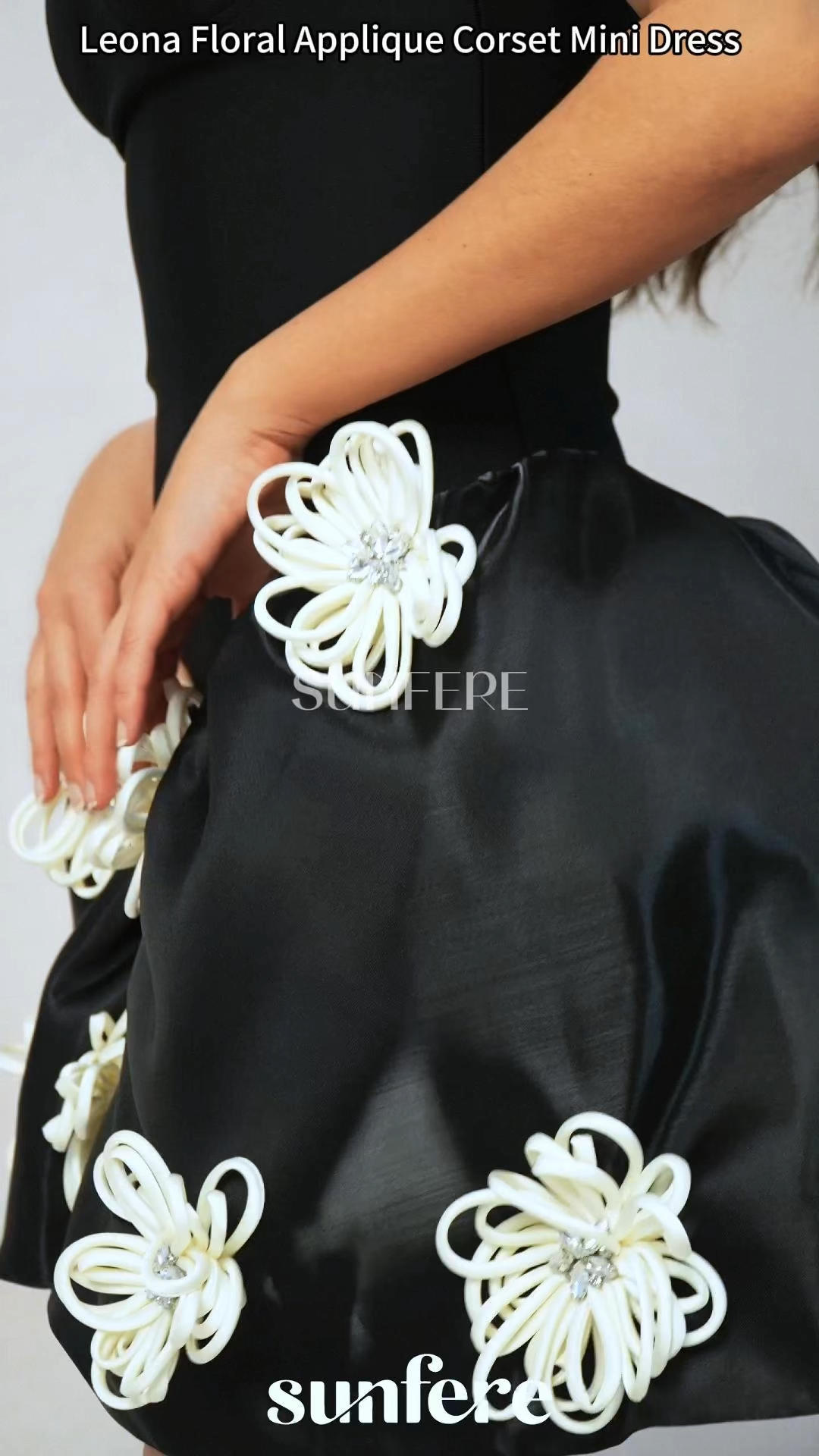 Leona Floral Applique Bandage Mini Dress