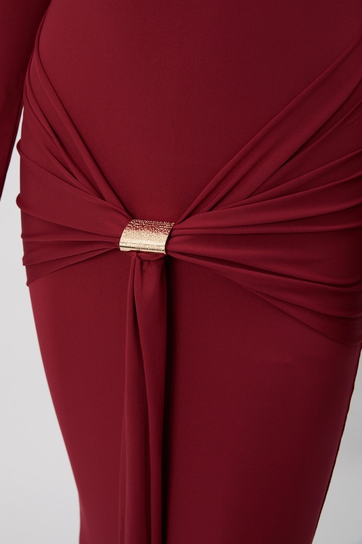 Aditi Pleated Off Shoulder Maxi Dress
