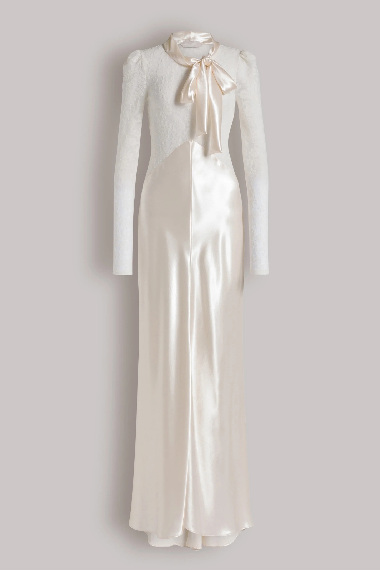 Bragging Rights White Bow Neck Lace Bodice Maxi Dress