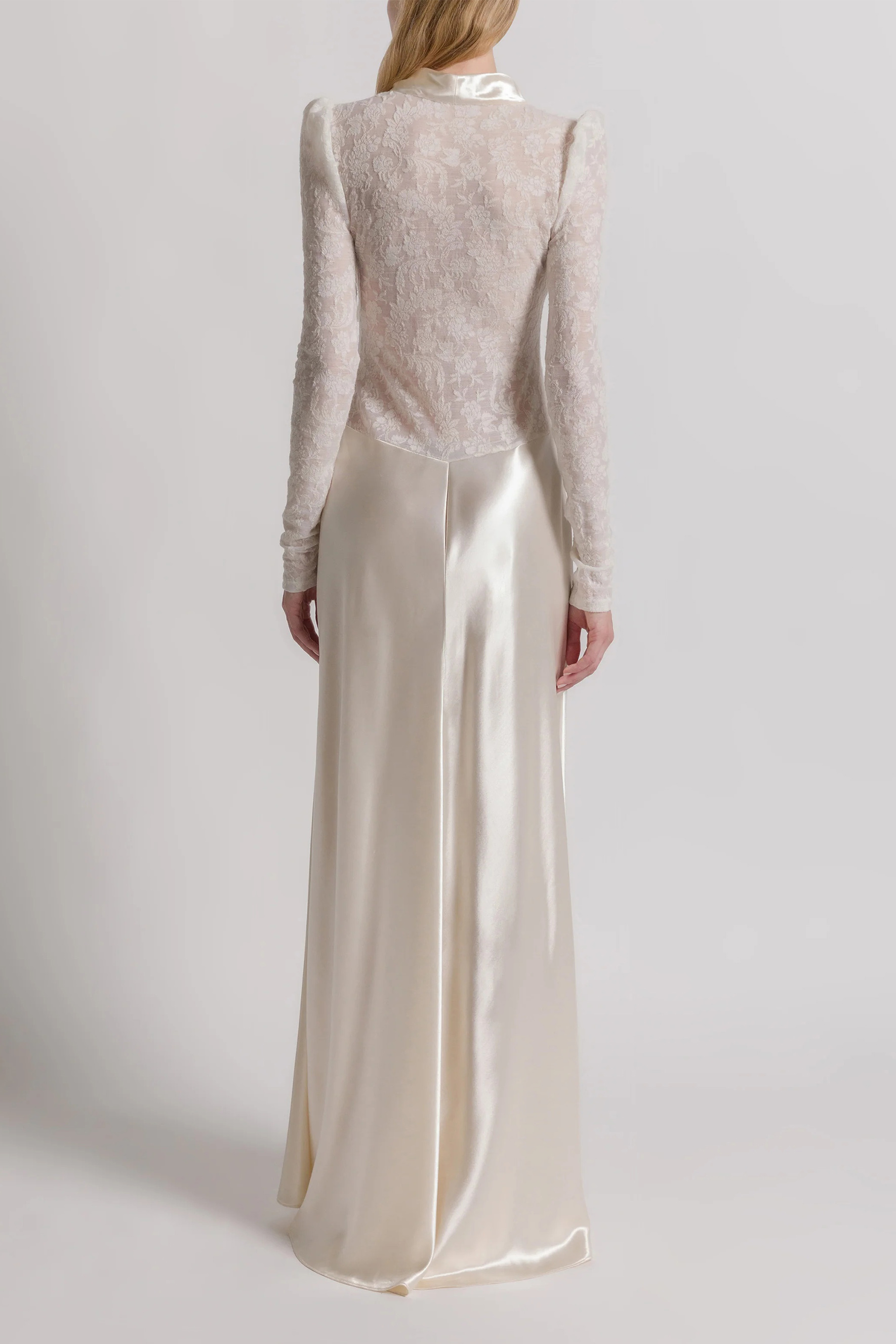 Bragging Rights White Bow Neck Lace Bodice Maxi Dress