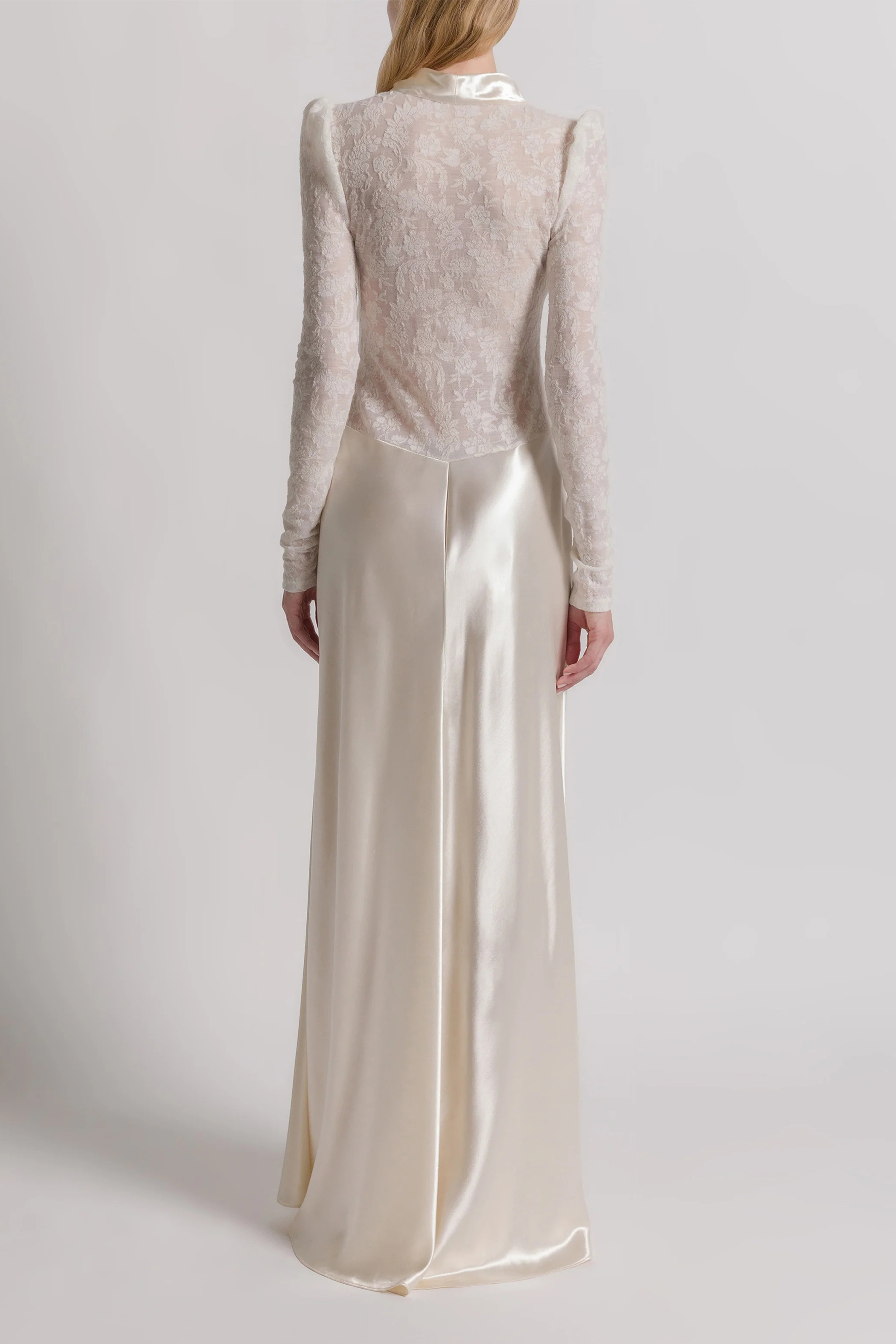 Bragging Rights White Bow Neck Lace Bodice Maxi Dress