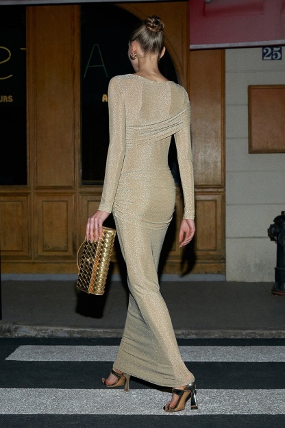 Athena Long Sleeve Ruched Maxi Dress