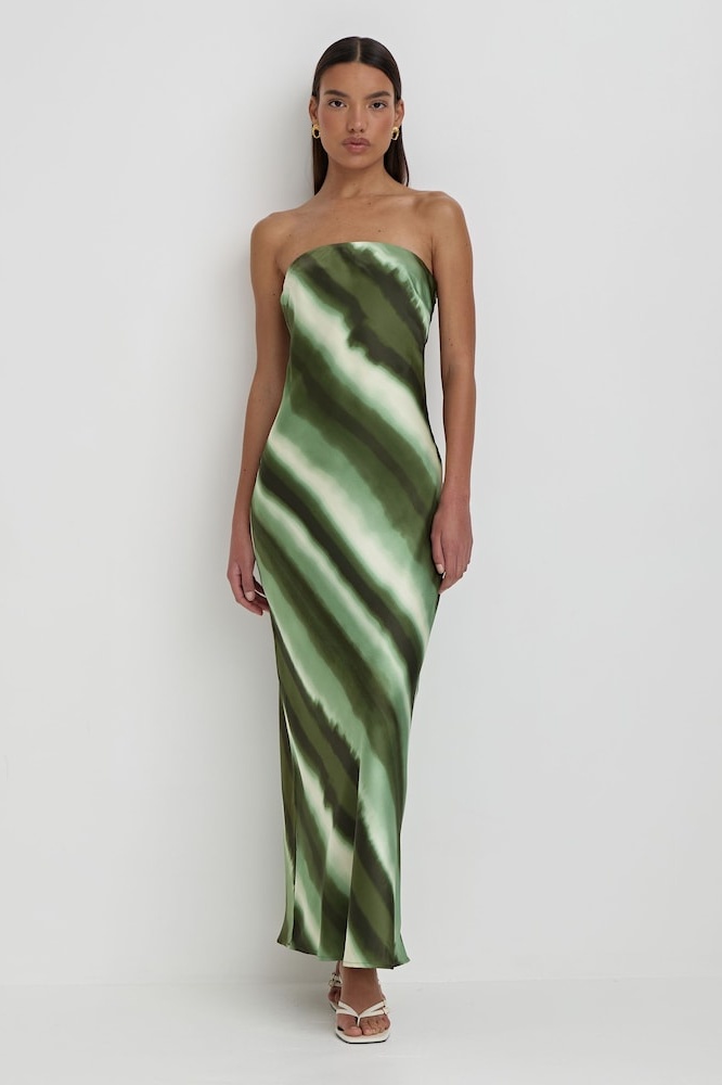 Lesley Printed Strapless Maxi Dress