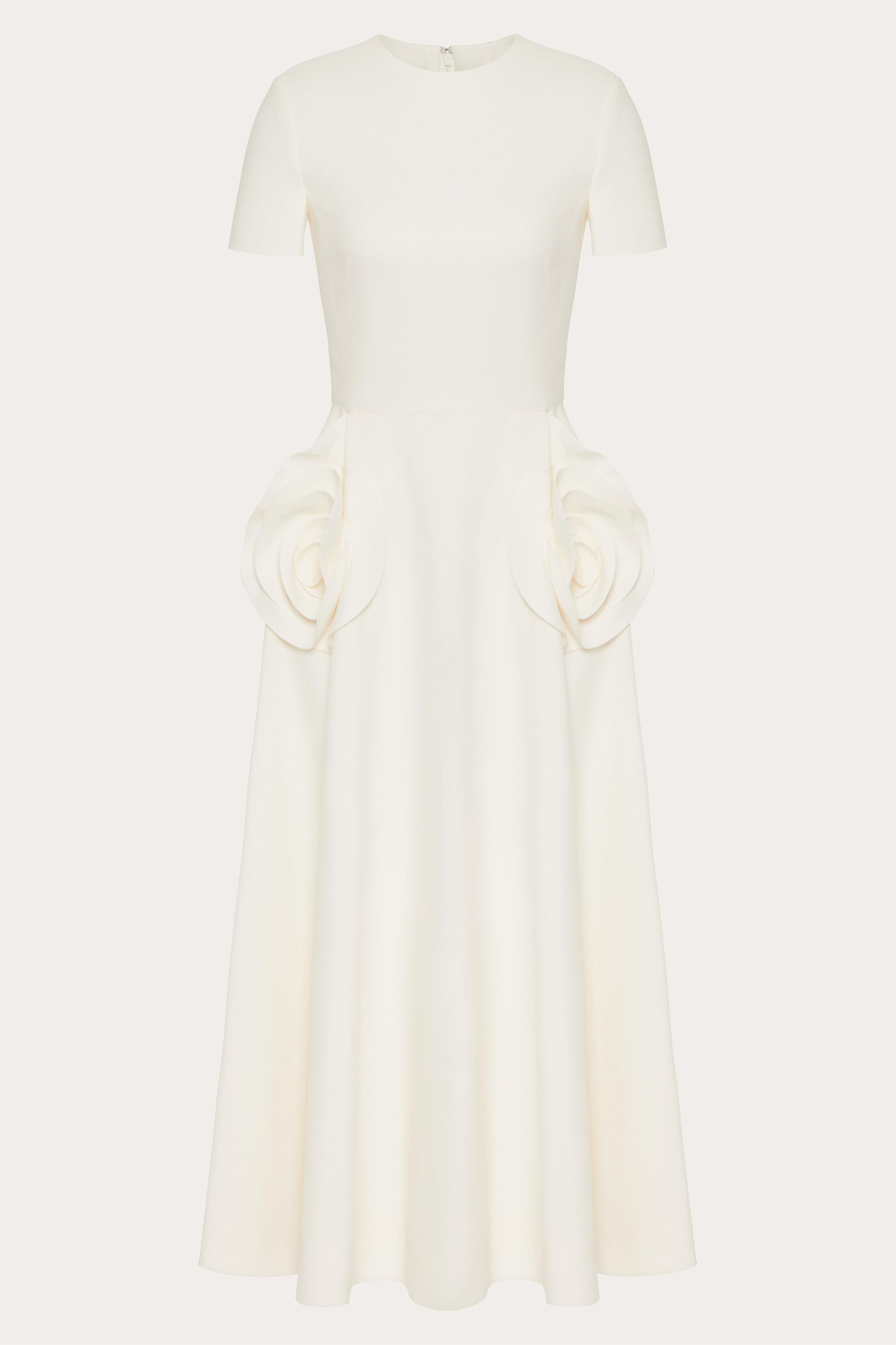 Jared Floral Appliqué Short Sleeves Midi Dress-Sunfere