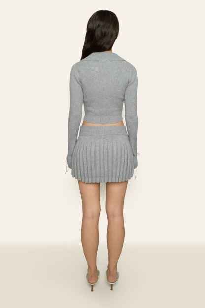 Bowknot Ribbed Three-piece Knitted Set