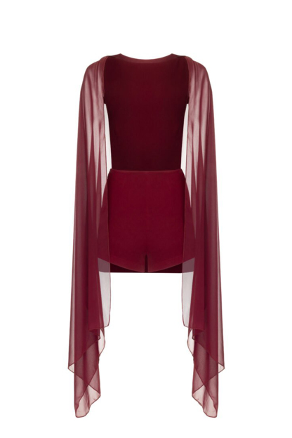 Bonnie Cape Overlay Backless Jumpsuit