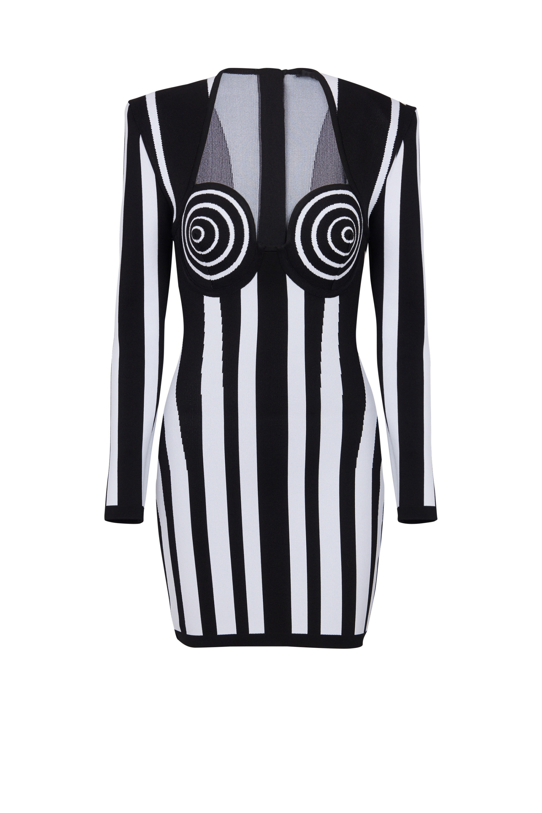 Doris Sweetheart Striped Knit Mini Dress-Sunfere