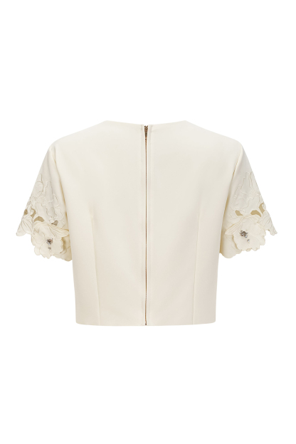 Elsie Floral Applique Top & Skirt Set