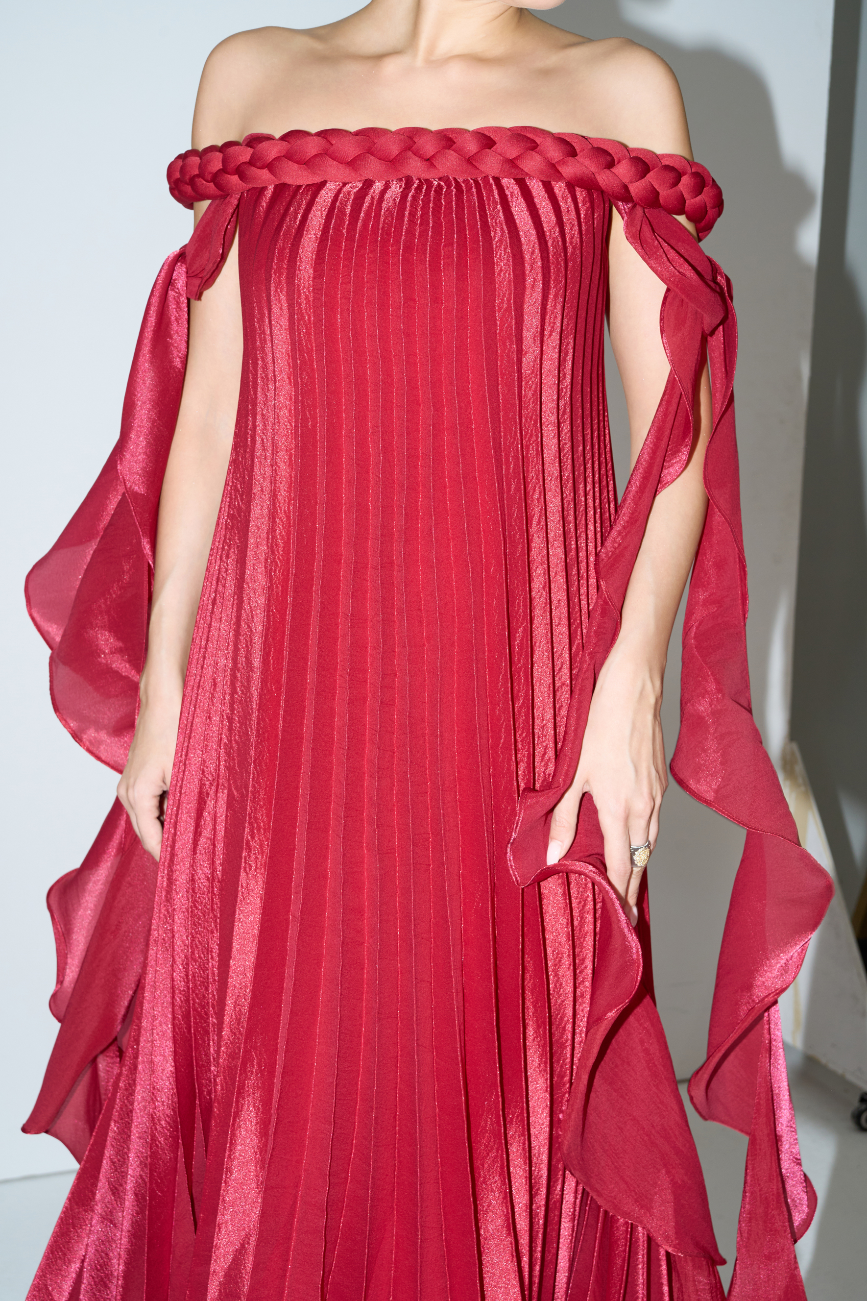 My Favorite Day Burgundy Off-Shoulder Braided Maxi Dress