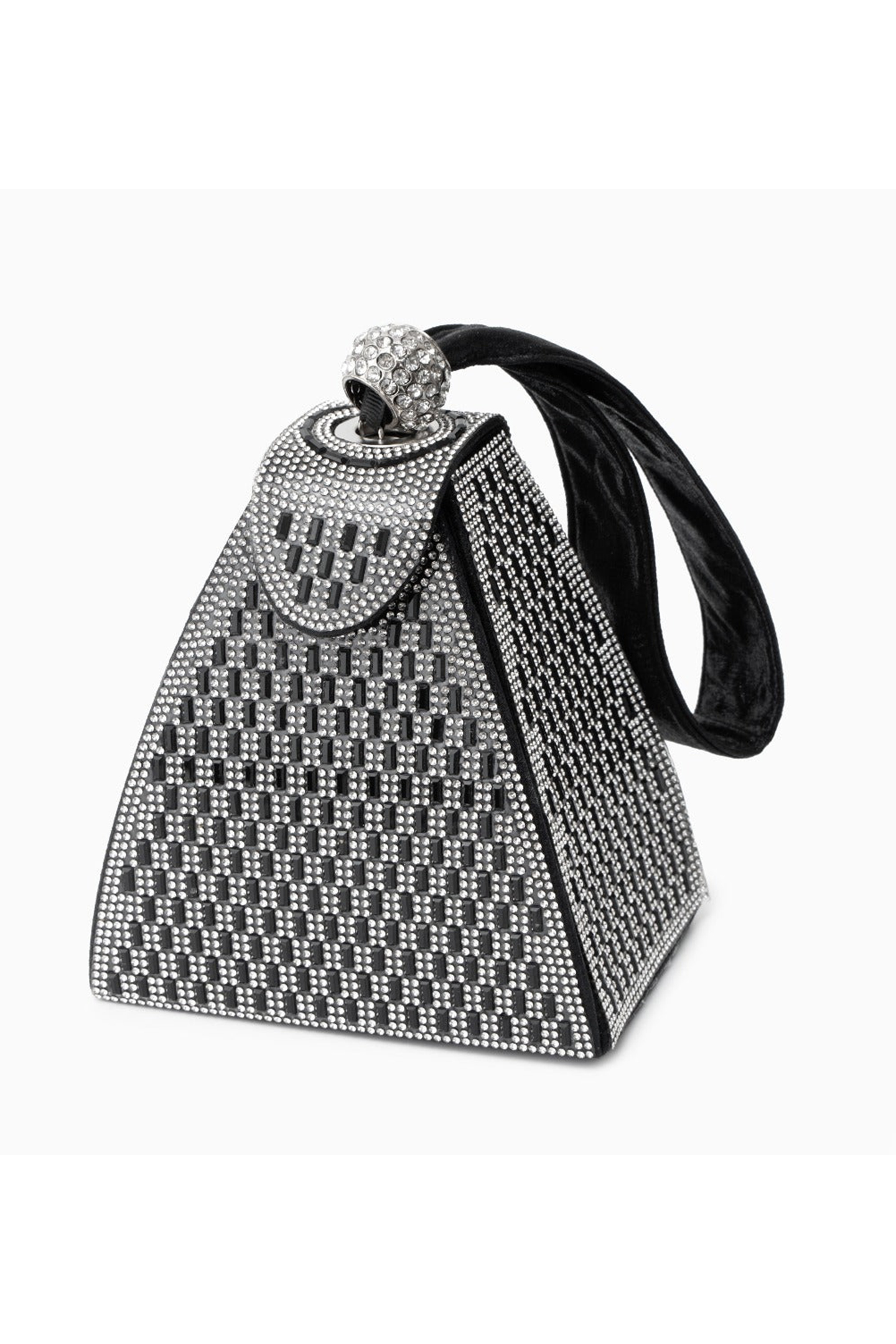 Rhinestone-embellished Pyramid Handbag