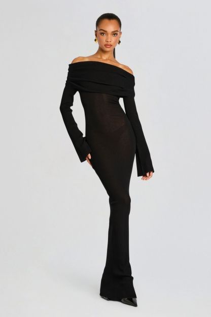 Liz Off Shoulder Maxi Knit Dress